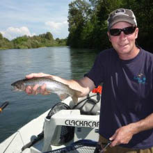 A cutthroat trout caught on the Willamette.